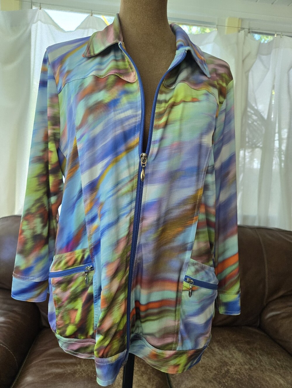Multicolor Abstract Print Lightweight Women's Jacket